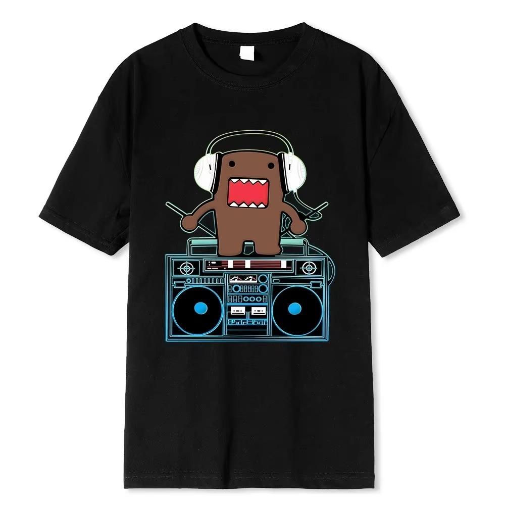 Domo Kun DJ Domo T Shirts Men Cotton Humorous T-Shirts  Breathable O-Neck Short Sleeve Harajuku Loose Tees Cotton Tops Gift Idea