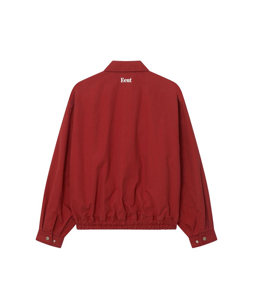 Eeut Washed Cotton Blouson Jacket/Red