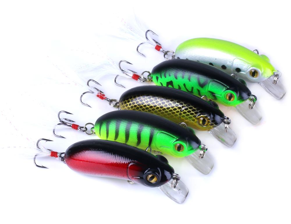 5PCS Fishing Tackle Deep Diving Crankbaits Jerkbait Wobbler Fishing Tackle Good Treble Hooks Tackle For Bass Carp 6CM-10G-#8