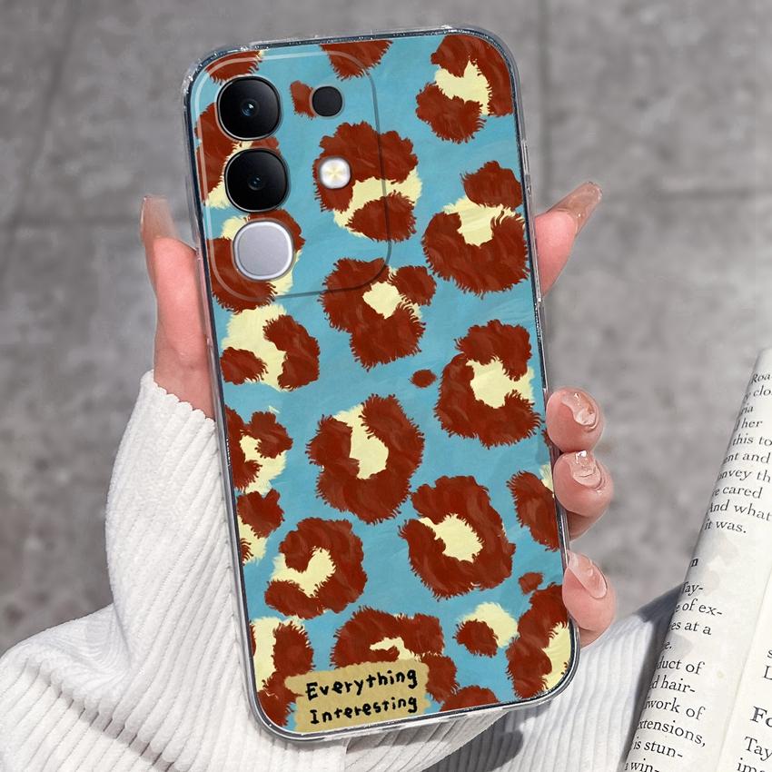 Shockproof Silicone Phone Cases For Vivo Y29 Y29s Y28 Y27 Y27t Y22 Y22s Y21 Y21e Y21s Y20 Y20i Beautiful Lavender Pattern Clear Covers For Vivo Casing