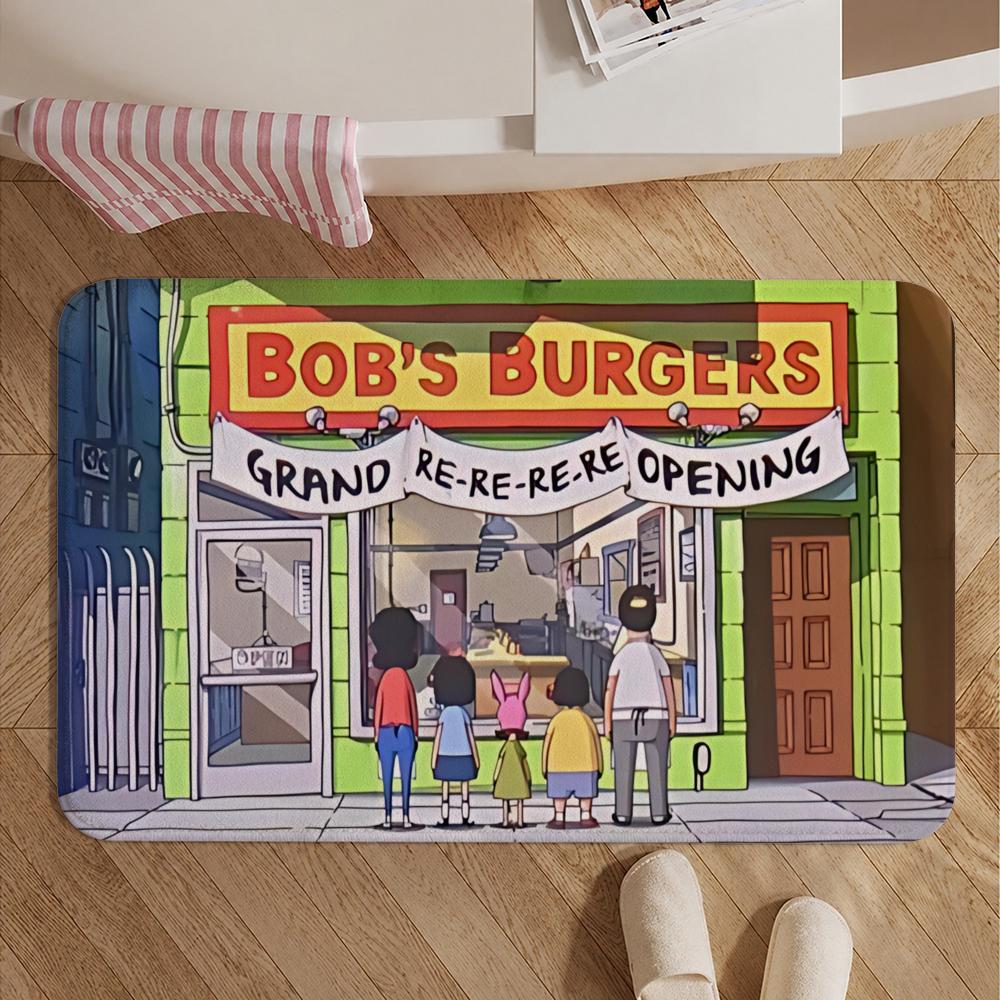 Animation-Bob's BurgersS Floor Mat Soft Non-Slip Bath Mat, Bedside Carpet, Absorbent Doormat for Home