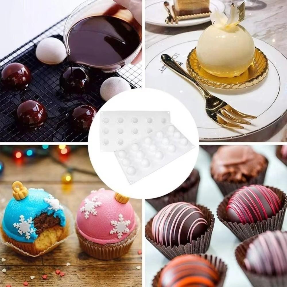 DIY Silicone Sphere Chocolate Mold Spherical-Shaped 3D Half Sphere Mold Dessert Candy Making