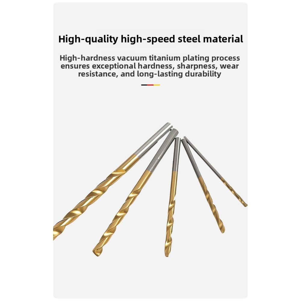 50pc Titanium Plated Fried Dough Twists Drill Set 1-3mm Small Drill Electric Drill Set DIY Woodworking Drill Bit