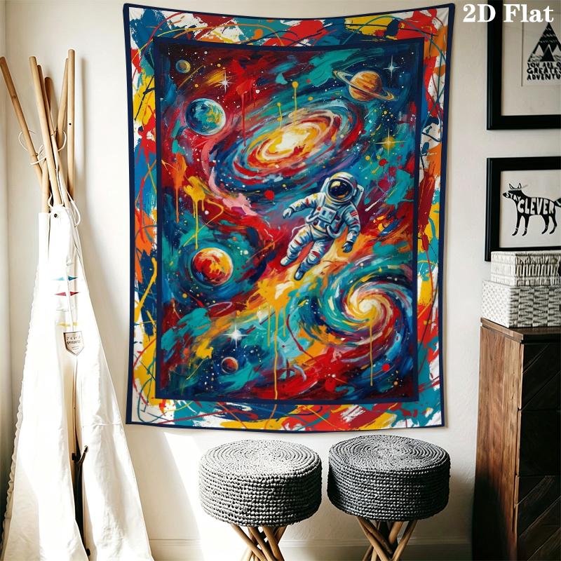Space Wall Tapestry Aesthetic Wall Hanging Printed Fabric Blanket Decorative Tapestries for Bedroom Living Room Home Decor