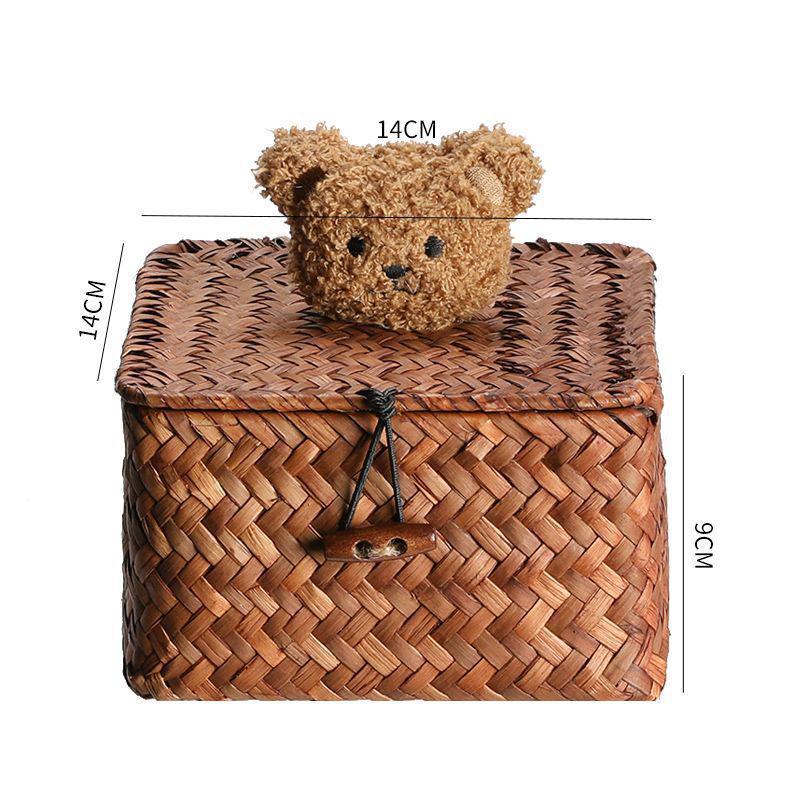 Woven Sea Vine & Bamboo Rectangle Snack Storage Basket