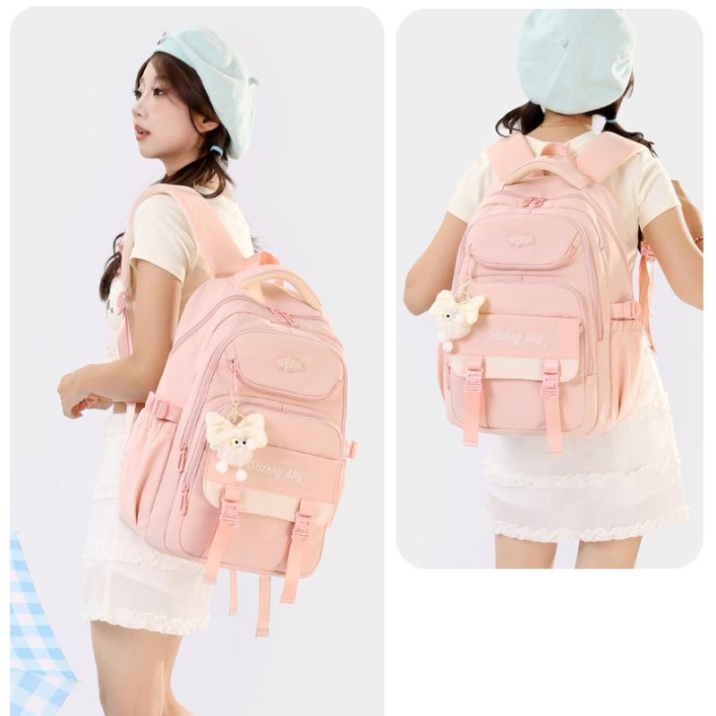 Elementary School Student Backpack Middle High School Backpack for Girls Bookbag Cute School Bag Large Capacity Travel Backpack