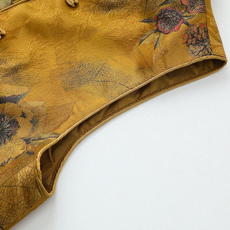 Women's Spring Autumn Jacquard Buckle Vest - New Chinese Style for Middle-aged Mothers