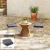 Outdoor Chair Seat Cushions Set of 2, Garden Chair Cushions with 7cm Thick Foam & Ties, Dark Grey