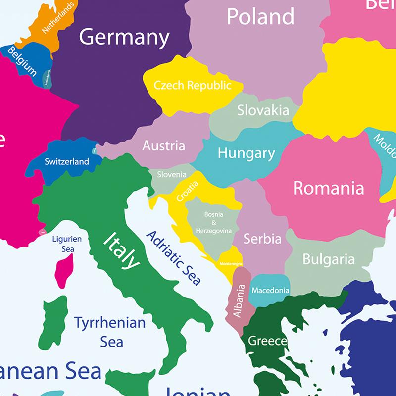 English Map Series Background Cloth World Map Political Distribution Map With Flag Photo Cloth