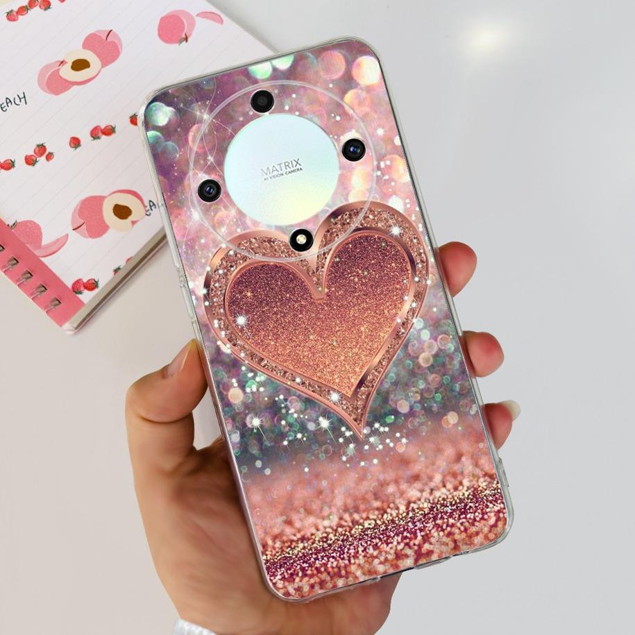 For Honor X9b 5G Case 2023 Fashion Flower Clear Silicone Soft Back Cover For Honor X9a RMO-NX1 Funda HonorX9 X 9 X 9B X 9A Coque
