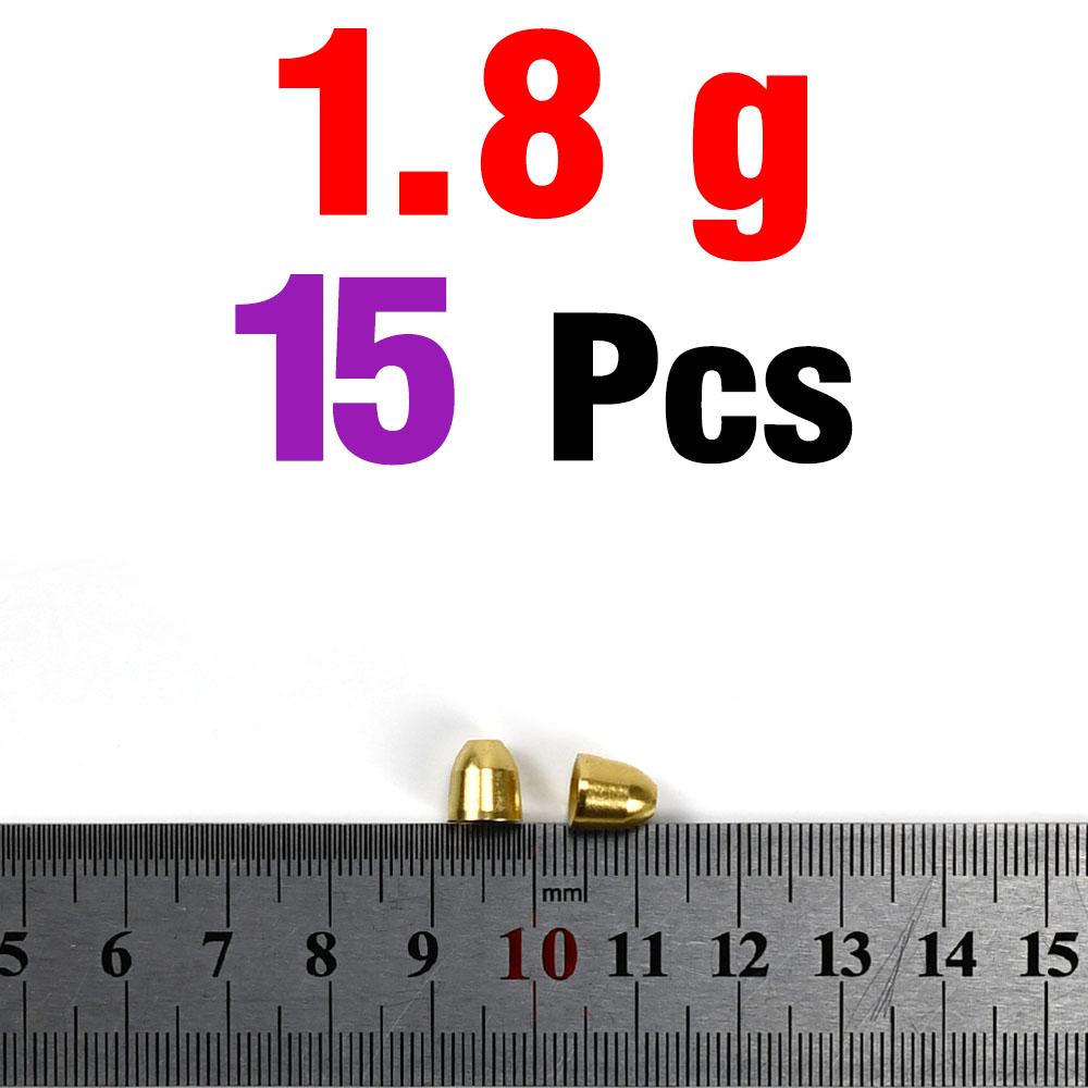 MNFT 15Pcs Brass Bullet Sinkers 1.8-10g Weights Texas Rig Carolina Rig Fishing Tackle Accessories for Bass Fishing