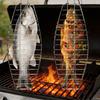 Yousheng Gegrilde Vismand Roestvrij Staal Hangend Vis Grillrek Verstelbare Vergrendelingsscharnieren Omkeerbaar Vis Grillgereedschap voor Hele Vis &
