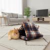 Semi-Enclosed Rabbit Cotton Nest Thickened Warm Hamster Triangle Tent Soft Comfortable Guinea Pig Plaid Nest For Small Animal