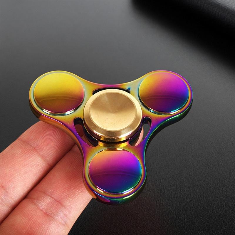 Rainbow Fidget Spinner Toys - Metal UFO Small Handheld Finger Spinners Gift for Kids Adults Focus Desk Fingertip Spinning Top