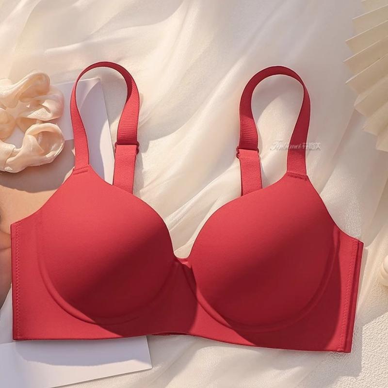 Übergröße Damen Nahtloser Push-Up BH Lässig Einfarbig Basic Bralette Bequeme Kabellose Unterwäsche