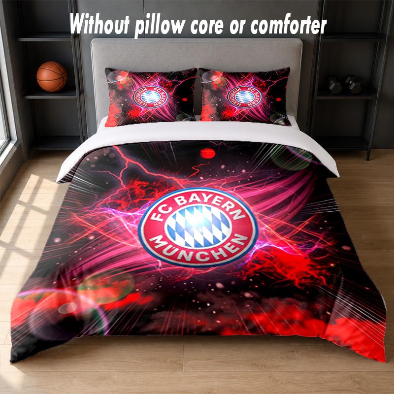 Set Biancheria da Letto Design Bayern Monaco 1 Copripiumino + 2 Federe Morbido Traspirante Biancheria da Letto per la Casa