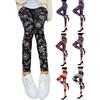 Høst Vinter Damebukser Snowflake Elgtrykk Høy midje Magekontroll Myk Elastisk Termisk Skinny Butt-løftet Yogabukse Lady Leggings