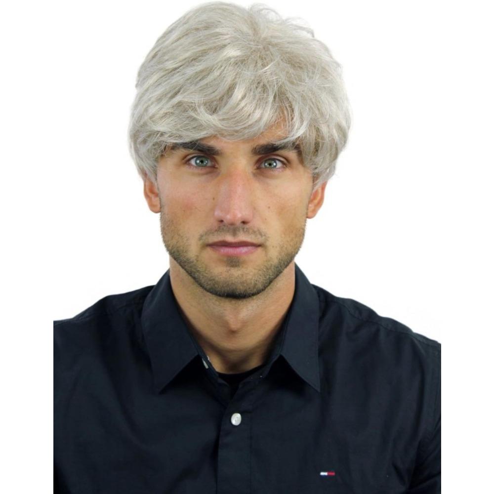 Men's and women's silver gray short curly hair headband