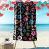 Floral Pattern with Butterflies Design Beach Towel Quick-drying for Travel Outdoor Sports Jogging Beach and Swimming