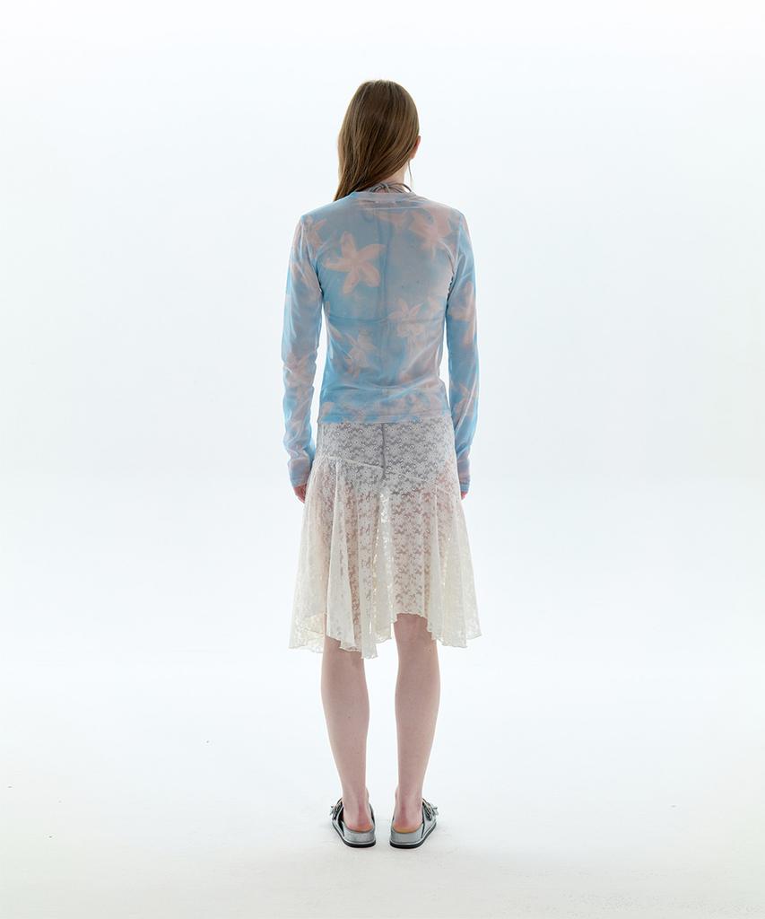 PISCESS Floral Lace Skirt_White