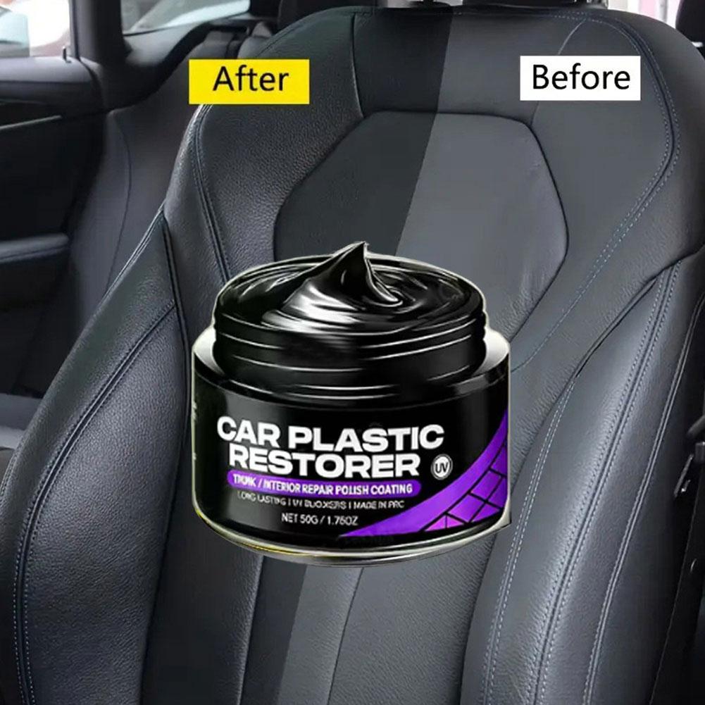 50/100G Auto Plastic Restorer Gloss Enhancer Crystal Renewal Wax Agent Clear Panel & Leather To Shine Car Black Coating Bac P0Y9
