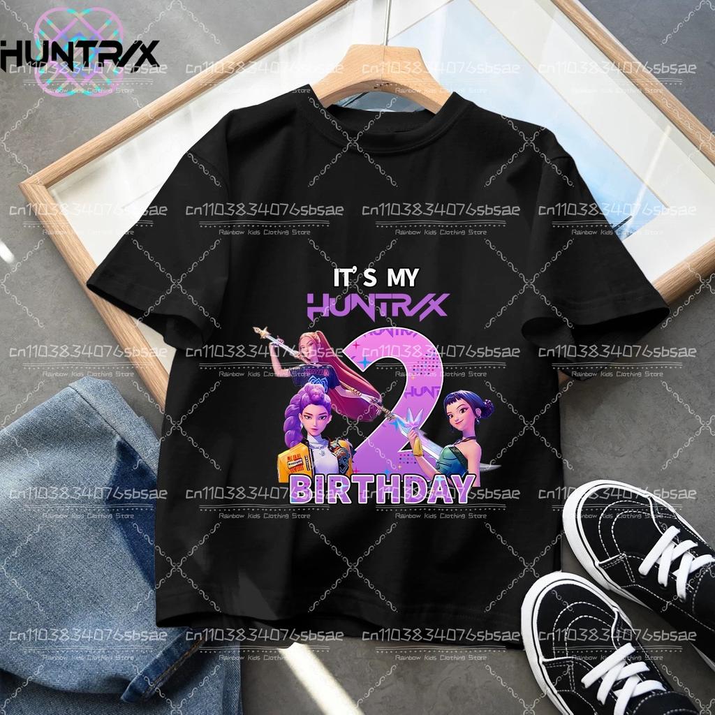 Kpop Dämonenjäger Nummer T-Shirt Kawaii Rumy Geburtstagsoberteile Partykleidung Mädchen T-Shirt Sommer Kurzarm Baumwolle Kinderkleidung Boutique
