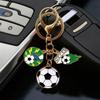 Keychain Pendant with Smooth Golden Lobster Clasp, Soccer Themed Charm Key Holder, Backpacks Car Keys Accessory