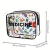 1PC Cartoon Printed PVC Clear Zipper Pouch Portable Travel Organizer Storage Bag for medicine Snacks Cables & Chargers