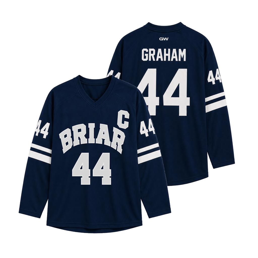 Unisex Fashion Athletic Pullover Off-Campus Style Long Sleeve Sports Jersey with Number and Letter Print for Casual Wear