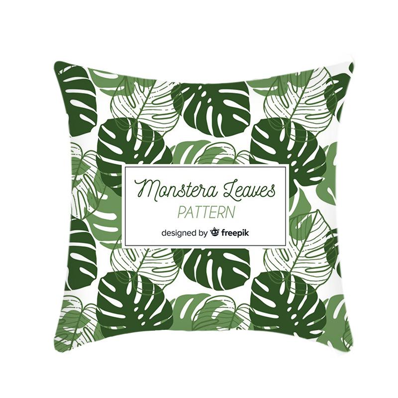 Plush Car Pillow Ins Simple Green Plant Sofa Living Room Pillow Case Home Cushion