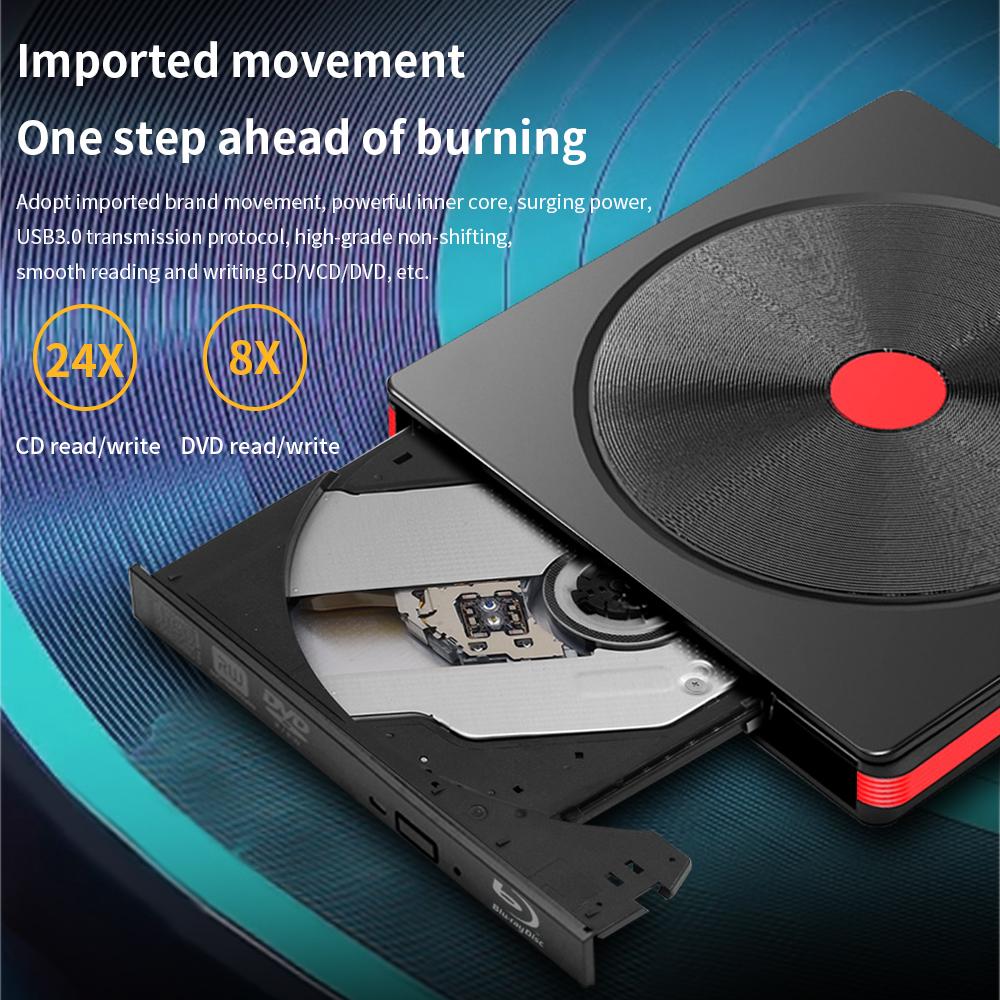 

TISHRIC Внешний оптический привод USB 3,0 Type C Кабель CD DVD RW ROM Reader Player 3D Blu-ray 4K HD Burner для настольного ноутбука