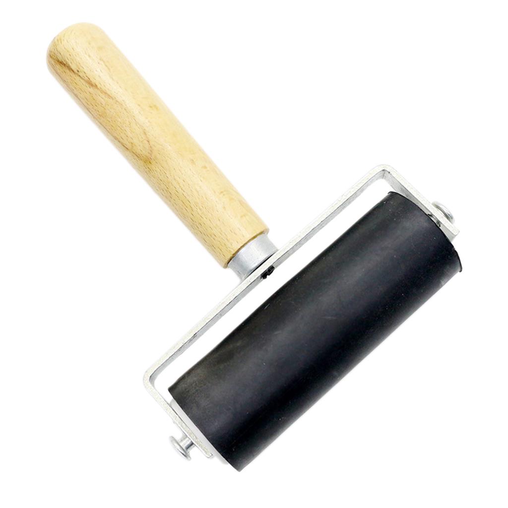 Blue 3.5cm Plastic Handle Printmaking Brayer Ink Painting Rubber Roller Art Stamping Tool for Anti Skid Tape Construction Tools