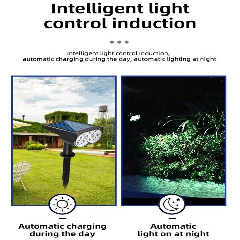 Solar 7 LED Spotlight Outdoor Lighting, Adjustable IP65 Waterproof Solar Landscape Wall Light for Garden Yard Pathway 1-4Pcs