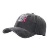 Breast ribbon embroidery soft top cap women's outdoor sports small label letter baseball cap casual hat