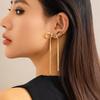 Accessories Bowearring Bow Stud Earrings, Metal Ribbon Knotted Snake Bone Chain Earrings Women