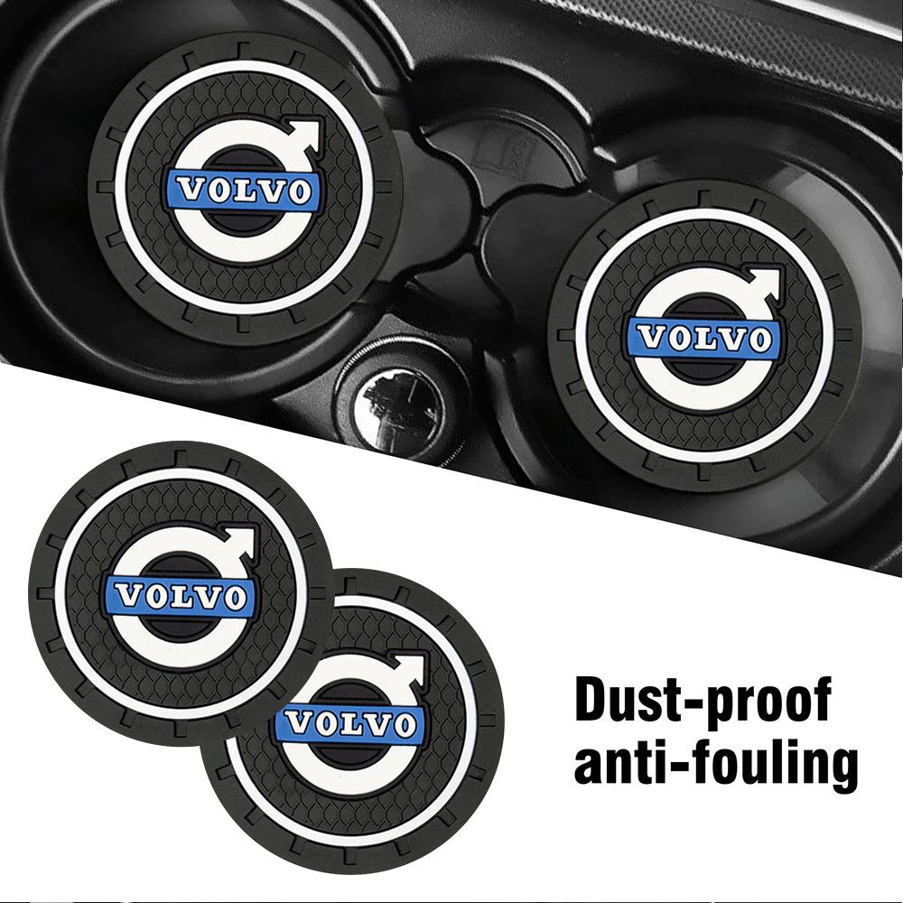 1/2pc for Volvo XC60 V60 S60 V40 V50 S40 S80 C30 XC40 XC70 V90 Car Anti-slip Pad Silicone Coaster Water Cup Holder Anti-slip Mat