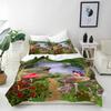 Mushroom Duvet Cover Set 2 Piece Bedding Set With Pillowcases Magic Forest 3D Printed Soft Breathable Microfibre Quilt Cover Set