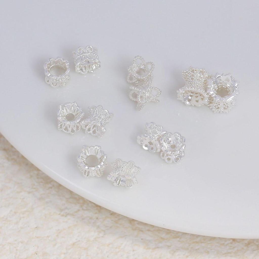 18k Gold-Filled Color-Preserving Hollow Waist Flower Spacer Beads for DIY Double-Sided Crystal Bracelet Jewelry