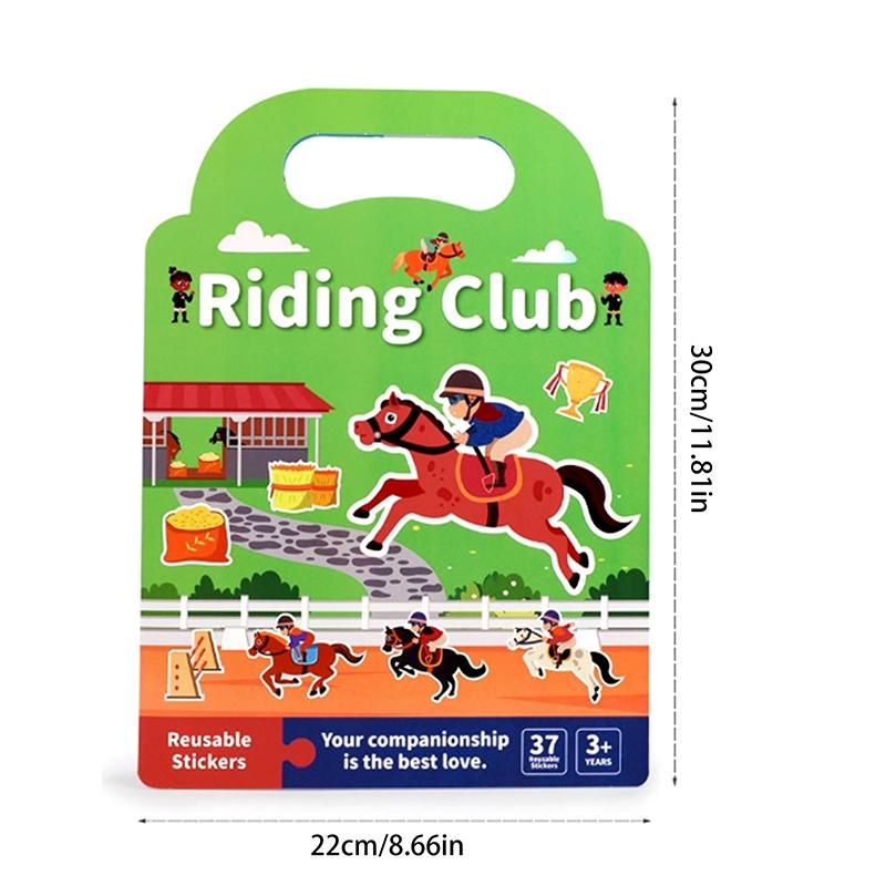 Children Diy Sticker Book Bubble Scene Sticker Jelly Paste Toy Kids Portable Reusable Quiet Busy Paste A Book