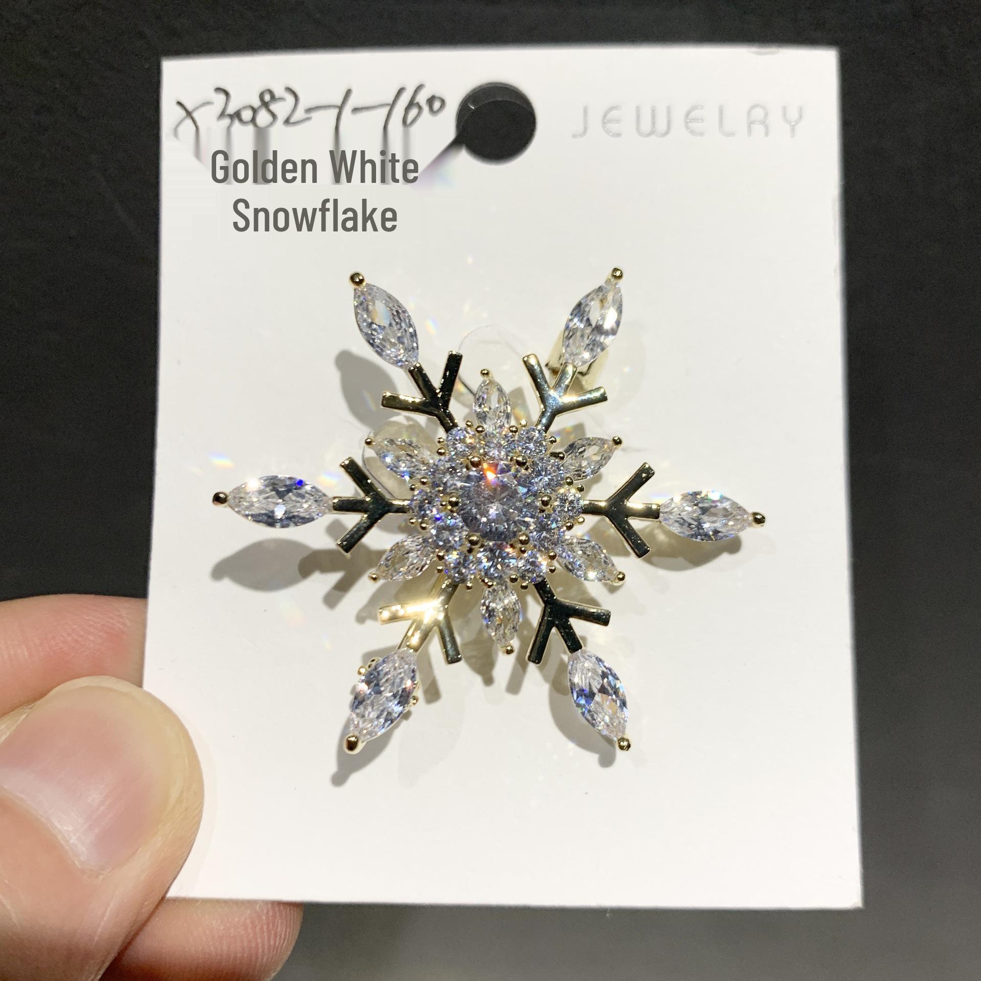 Bo Xin Yun Shiny Zirconia Snowflake Brooch - Exquisite Christmas Gift Lapel Pin
