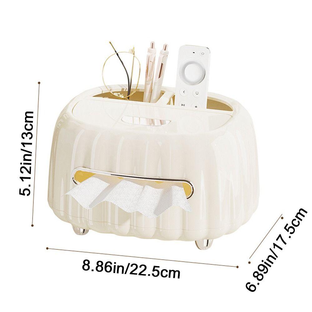 Plastic Cream Style Tissue Box Waterproof Moisture-proof Multi Compartments Tissue Box Large Capacity Decorative