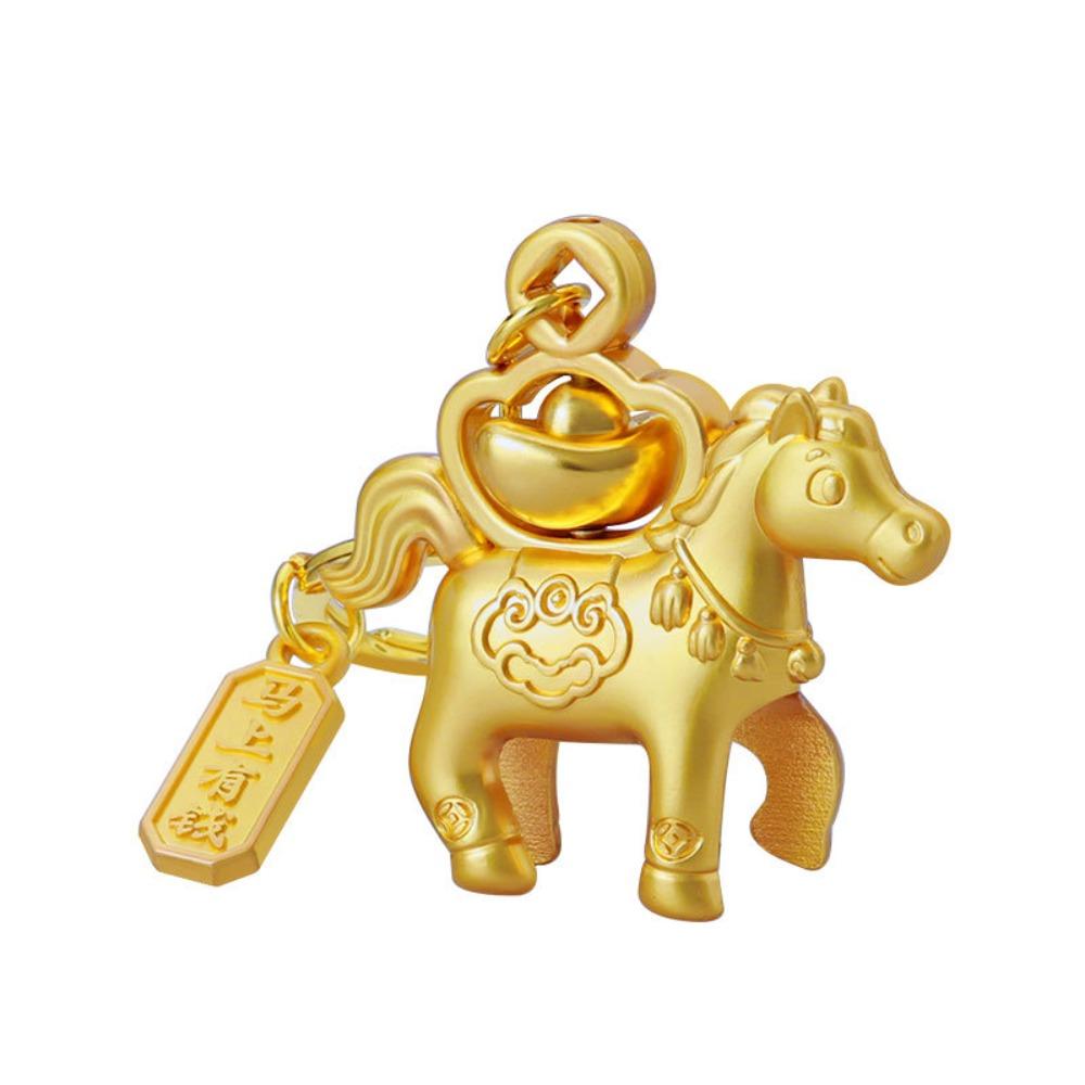 

New Horse Keychain 3D Zodiac Key Ring Backpack Pendant War-horse Keychain Car Keychain золотий