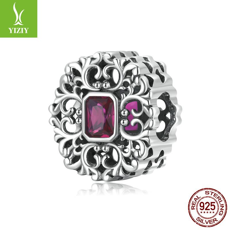 Retro Court Style Diy Bracelet Beaded, French Elegant Purple Zircon Bead Accessories