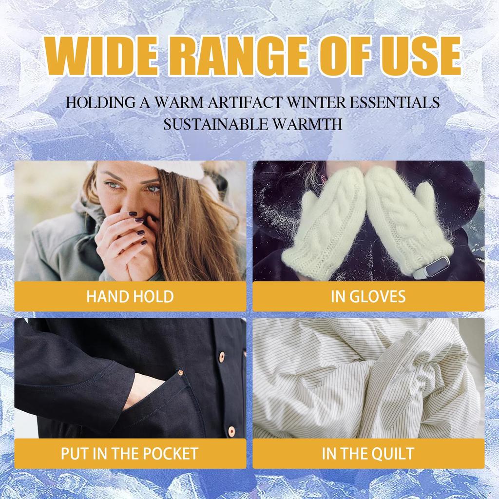 OUHOE Disposable Hand Warmer, Up to 10 Hours, Portable and Long-Lasting Cold-Resistant Winter Hand Warmer, Heat Therapy Hand Warmer Pads, 2pcs