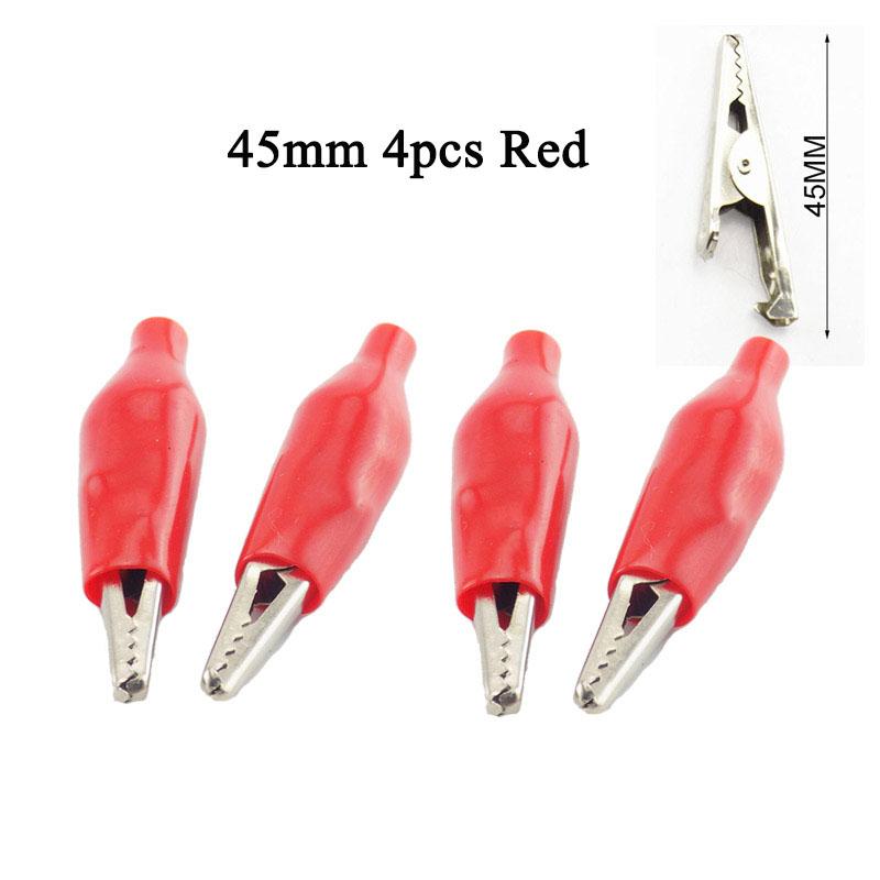 4pcs Metal Metal Alligator Clip Crocodile Electrical Clamp Testing Probe with Plastic Boot Car Auto Battery