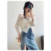 Fashionable Lightweight V-neck Cardigan - Transparent Summer Long Sleeved Shawl, Women's Casual Sexy Style, Elegant Cardigan