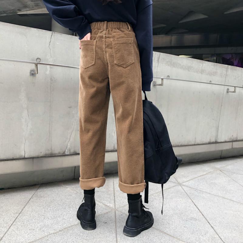 Buy HOUZHOU Baggy Brown Corduroy 