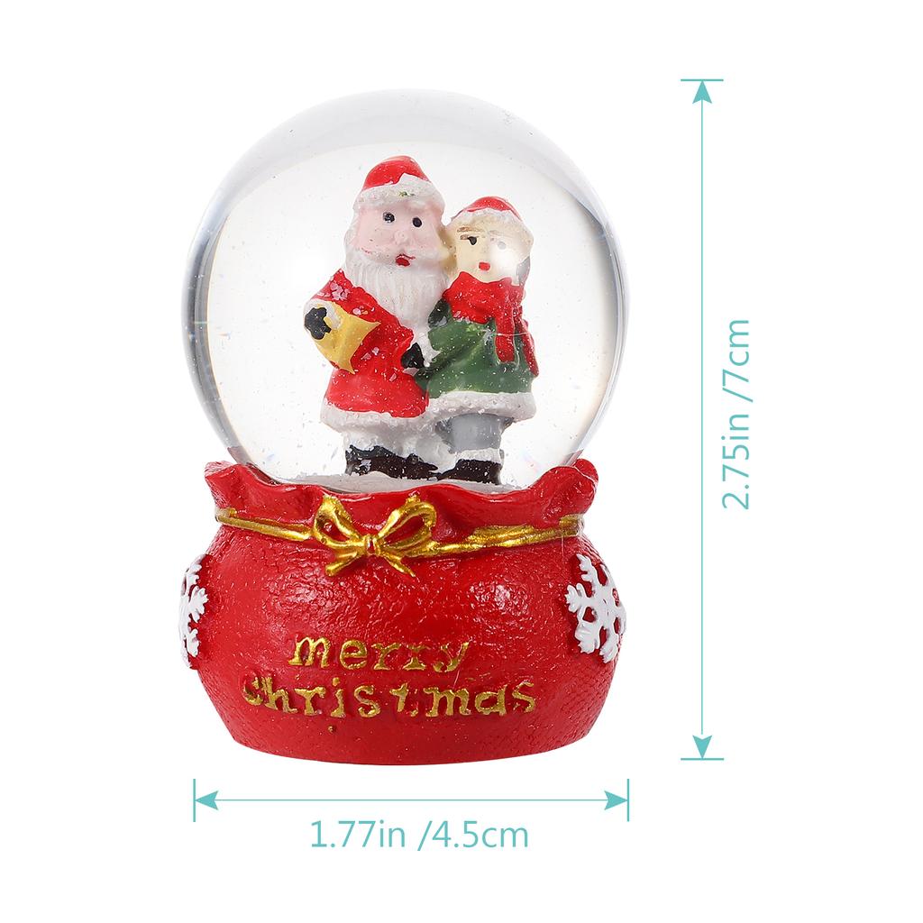 Christmas Crystal Ball Resin Glass Holiday Decorative Sphere for Desktop Home Xmas Supplies Snow Ornament Creative Gift