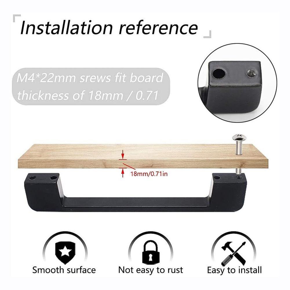 10pcs Black Handles Cabinet Pulls Kitchen Furniture Door Knobs Wardrobe Drawer Pulls Knobs Kitchen Cupboard Handle Hardware