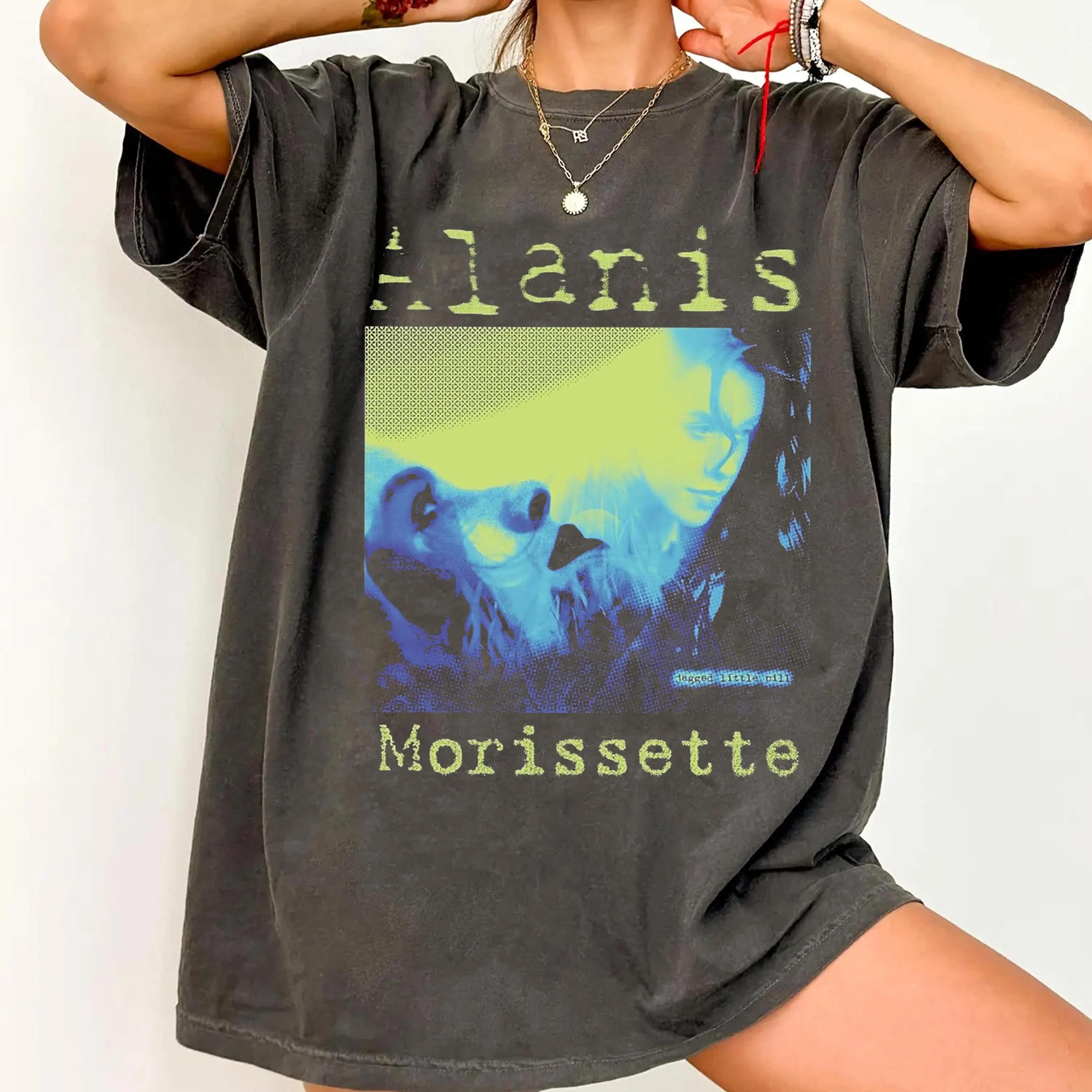 

Summer Womens Vintage Alanis Morissette T Shirt Cotton and Breathable Short Sleeve Streetwear Oversized Loose Casual S